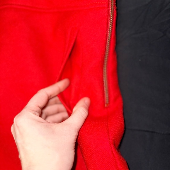 J. Crew Cherry Red Wool Mini Skirt 🍒 Preppy Coquette/ Dark Academia (10) - Picture 3 of 6